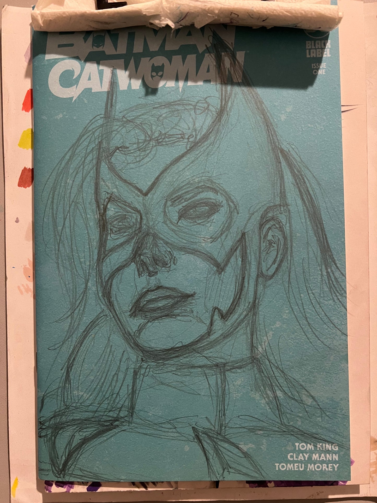 DC Comics Batman #50 blank cover variant with Huntress drawing