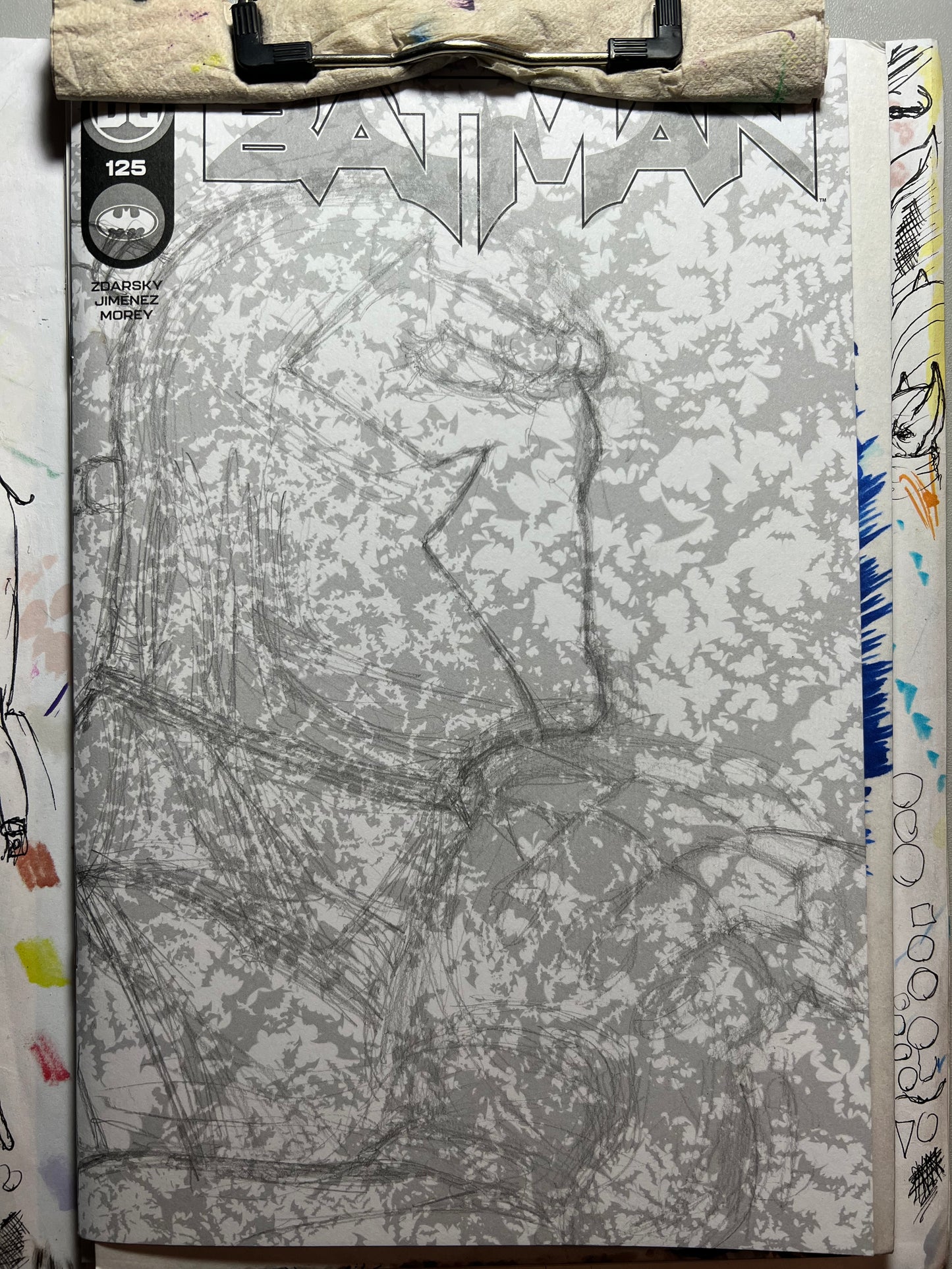DC Comics Batman #125 blank cover variant with Bane drawing