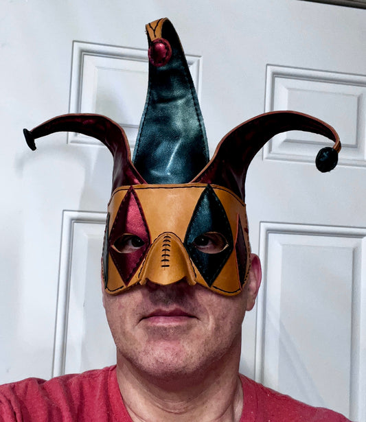Jester Masquerade leather half mask