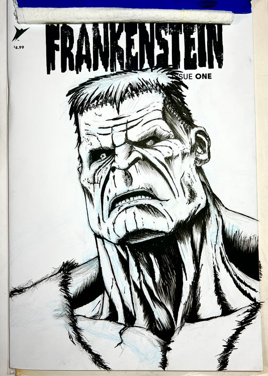 Image Comics Frankenstein #1 blank sketch cover variant with Frankenstein drawing