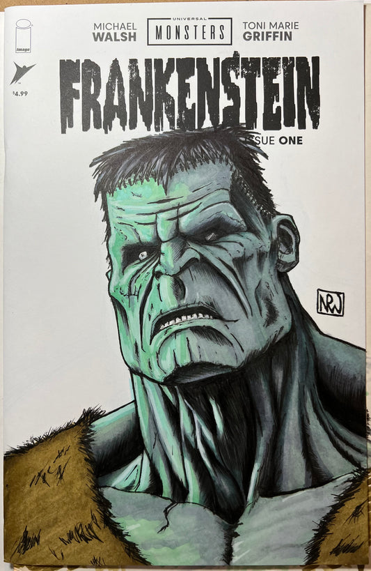 Image Comics Frankenstein #1 blank sketch cover variant with Frankenstein drawing
