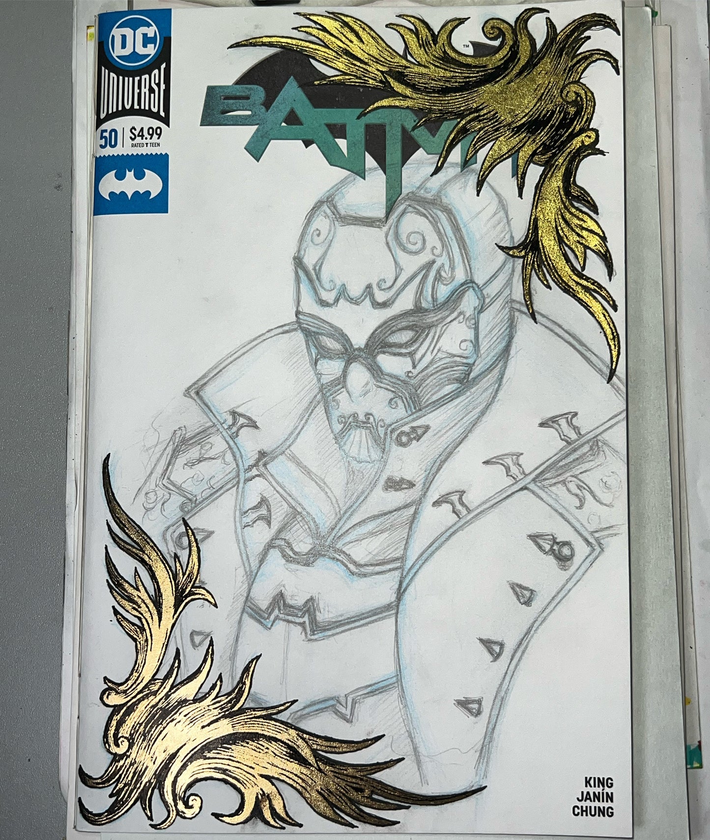 DC Comics Batman #50 blank cover variant with Red Hood drawing