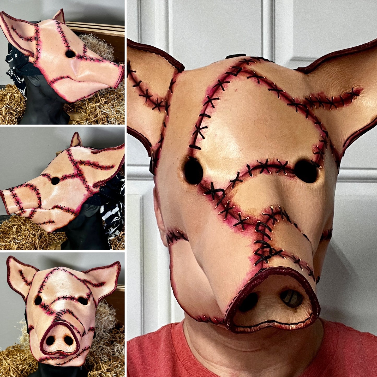 Frankenstein leather horror pig mask