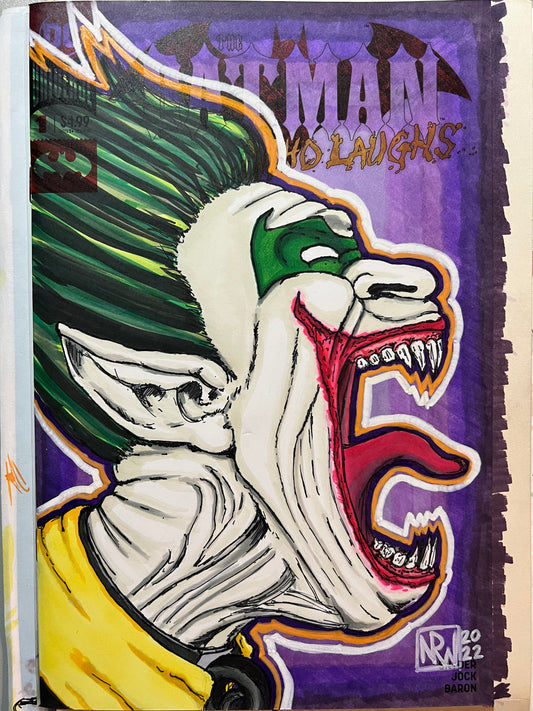 DC Comics Batman Who Laughs #1 Blank cover variant with Infected Robin drawing