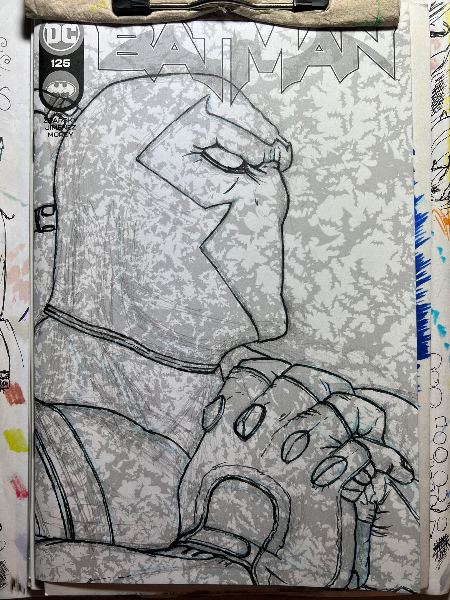 DC Comics Batman #125 blank cover variant with Bane drawing