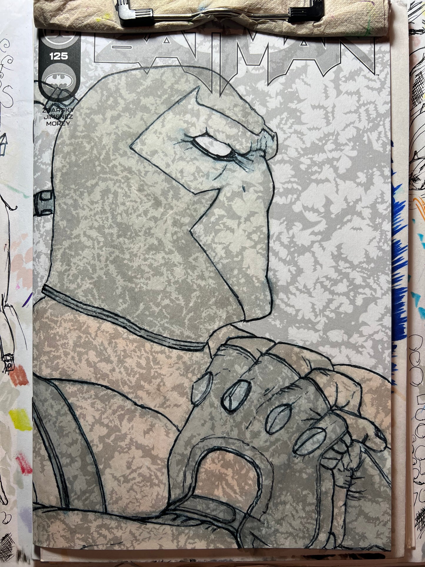 DC Comics Batman #125 blank cover variant with Bane drawing