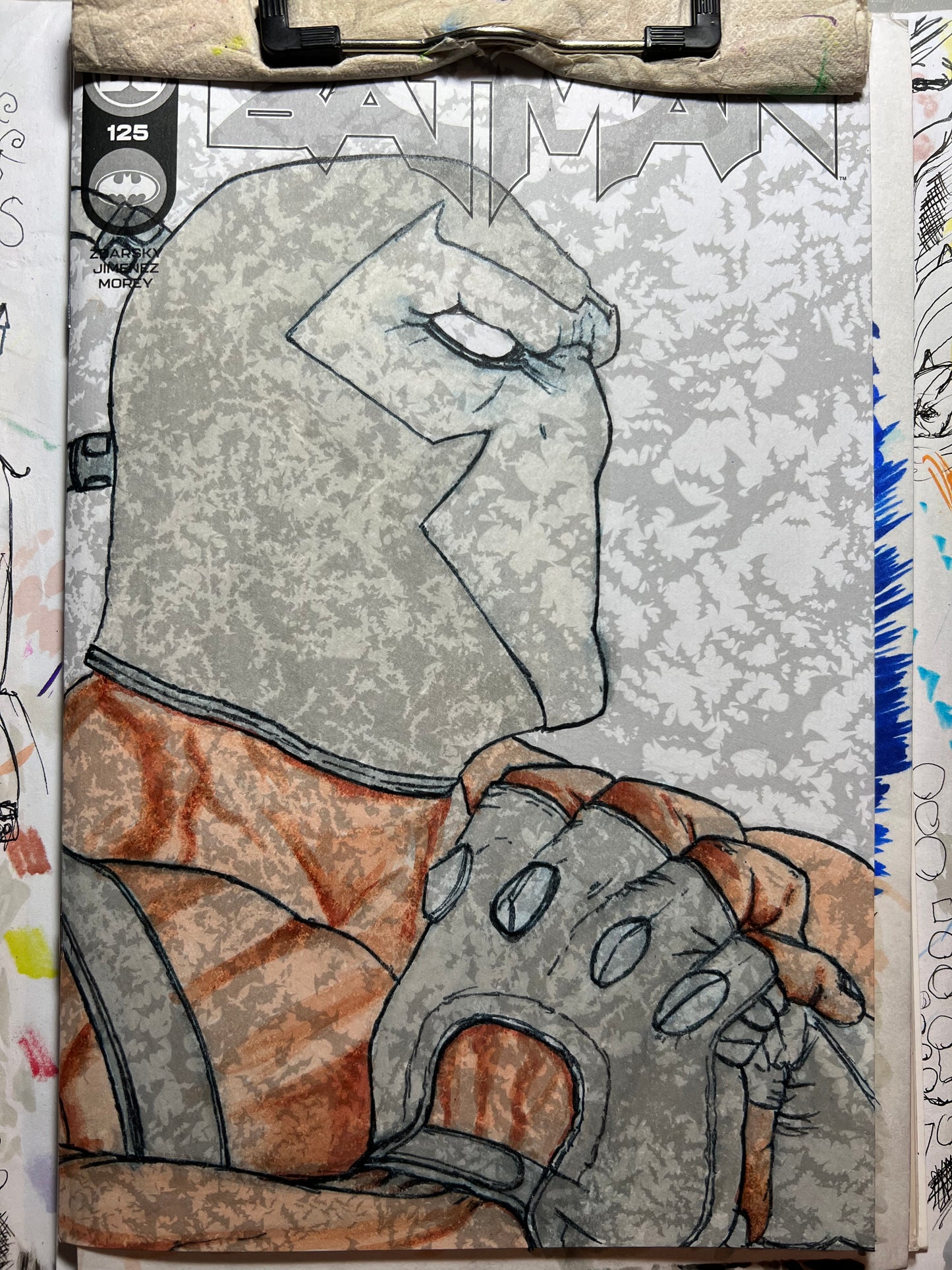 DC Comics Batman #125 blank cover variant with Bane drawing
