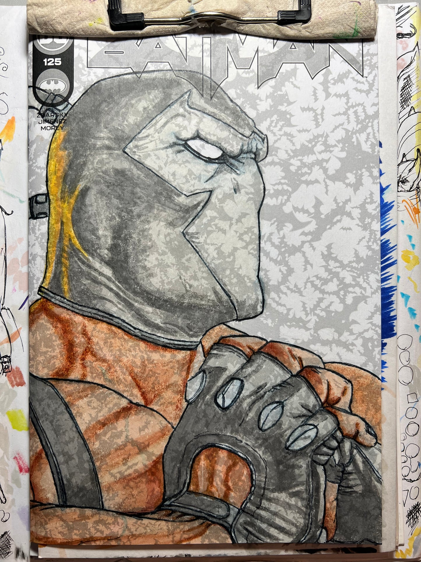 DC Comics Batman #125 blank cover variant with Bane drawing