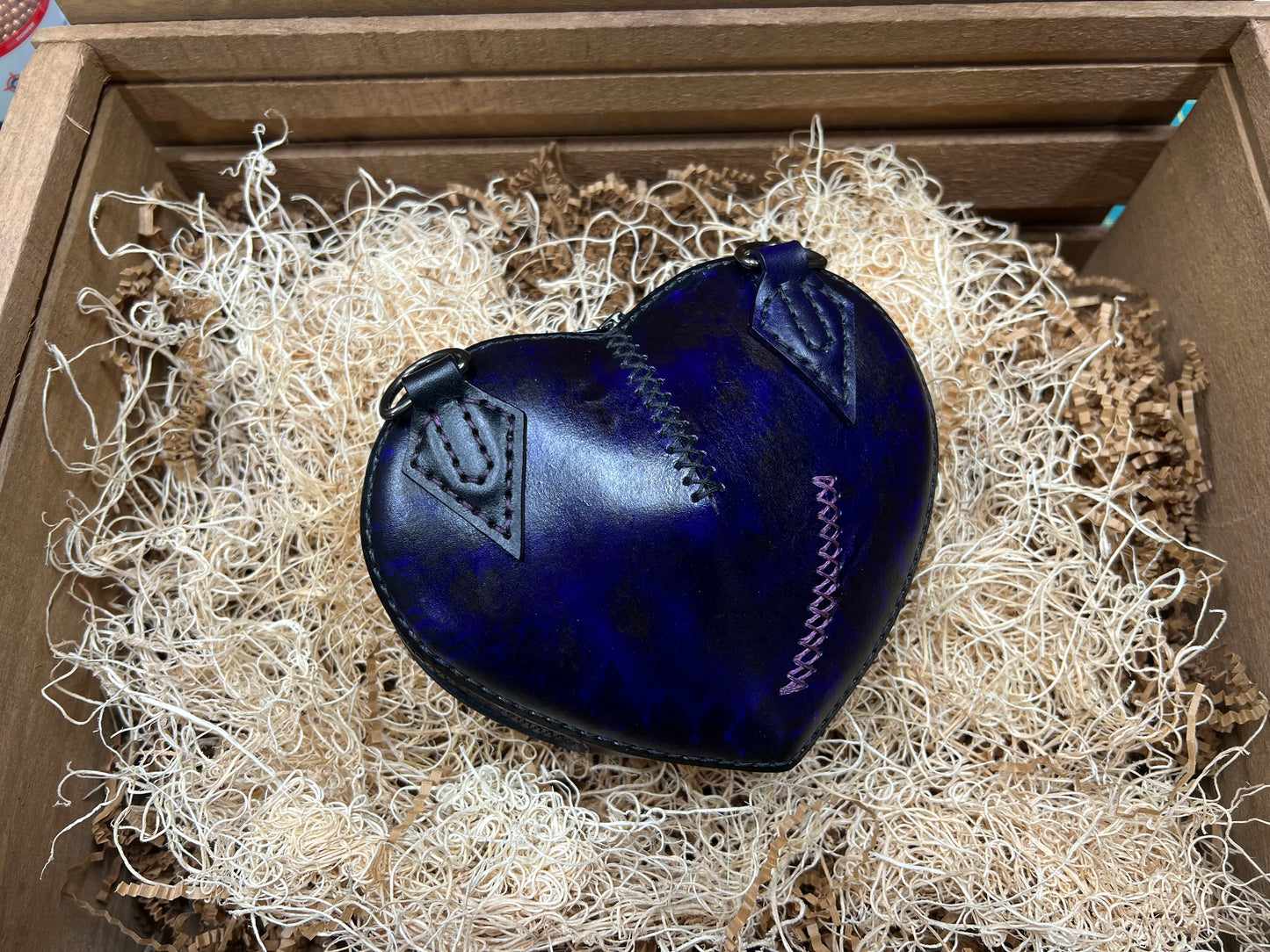 Broken heart leather handbag