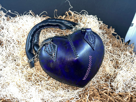 Broken heart leather handbag
