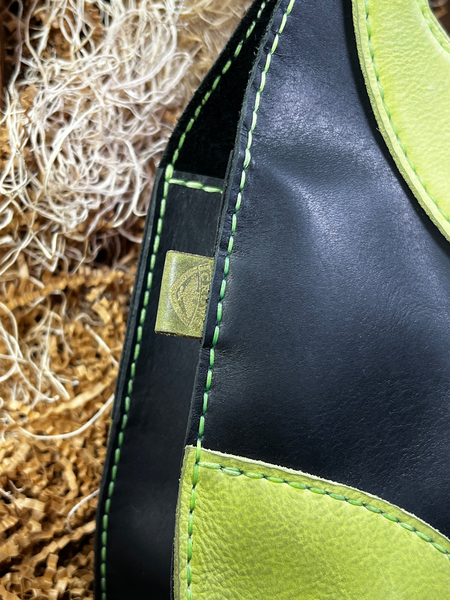 Marathon the game logo themed leather handbag