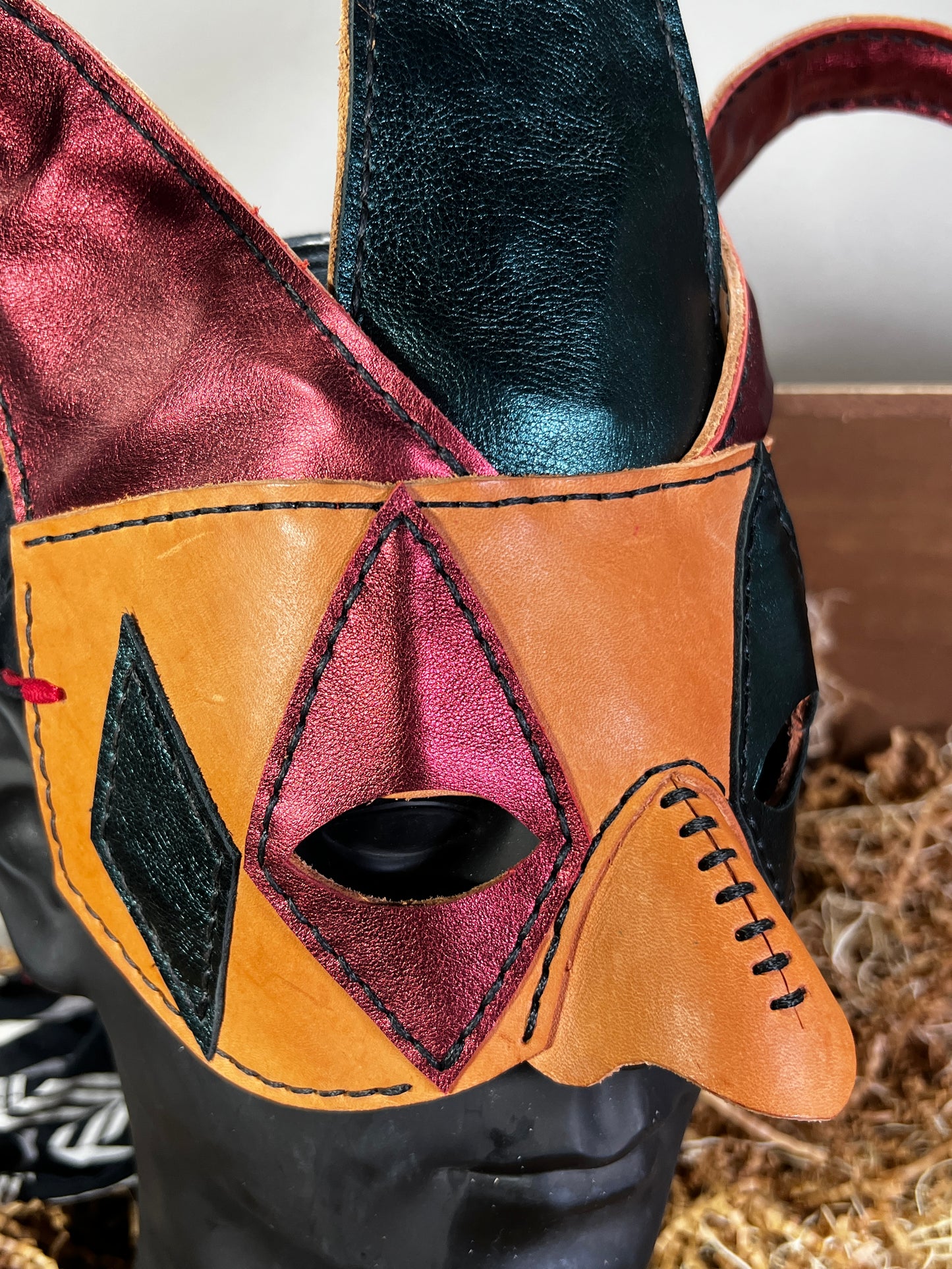 Jester Masquerade leather half mask