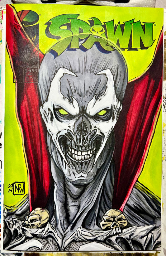 Image Comics Spawn #1 blank cover variant with Spawn drawing