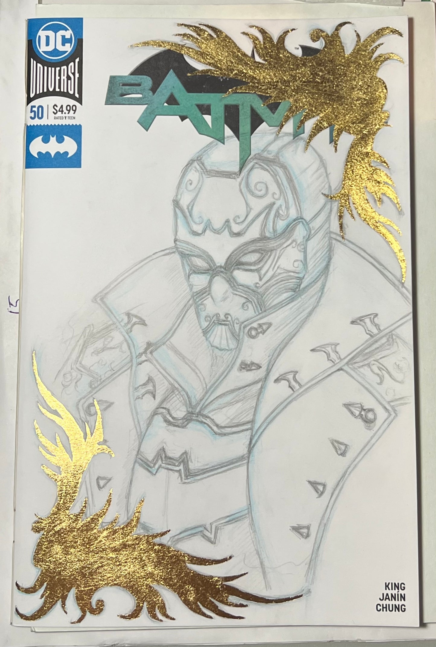 DC Comics Batman #50 blank cover variant with Red Hood drawing