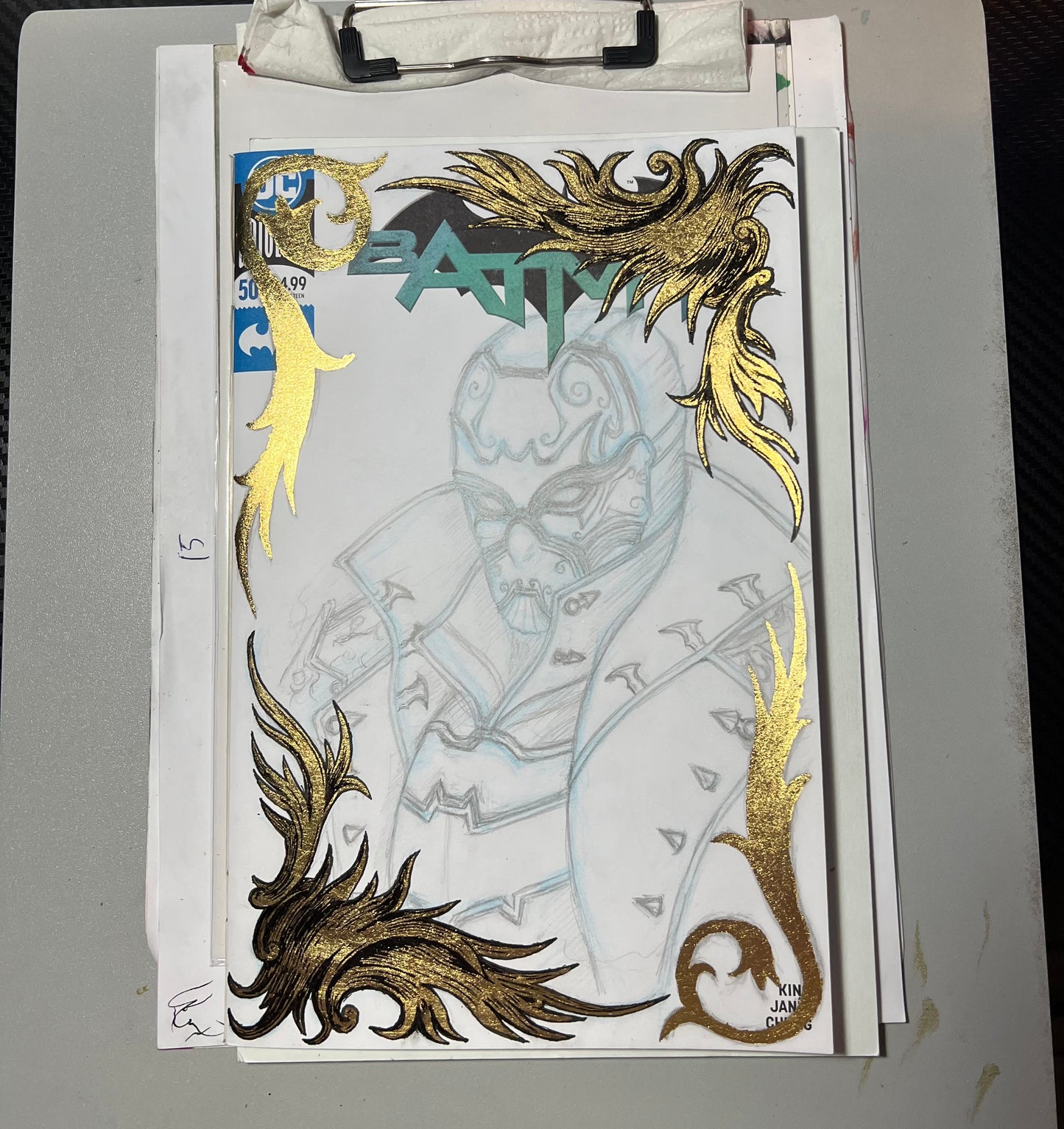 DC Comics Batman #50 blank cover variant with Red Hood drawing