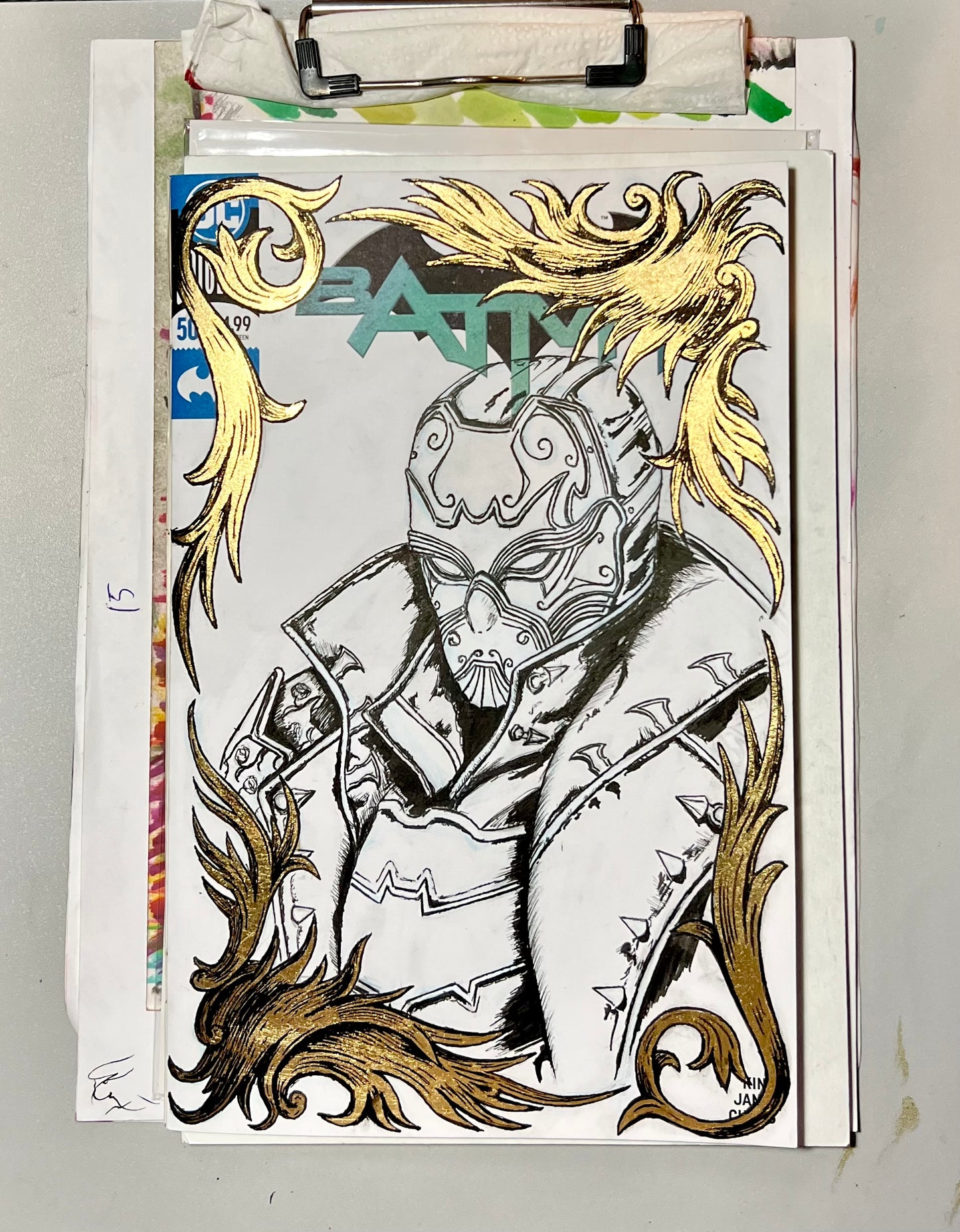 DC Comics Batman #50 blank cover variant with Red Hood drawing