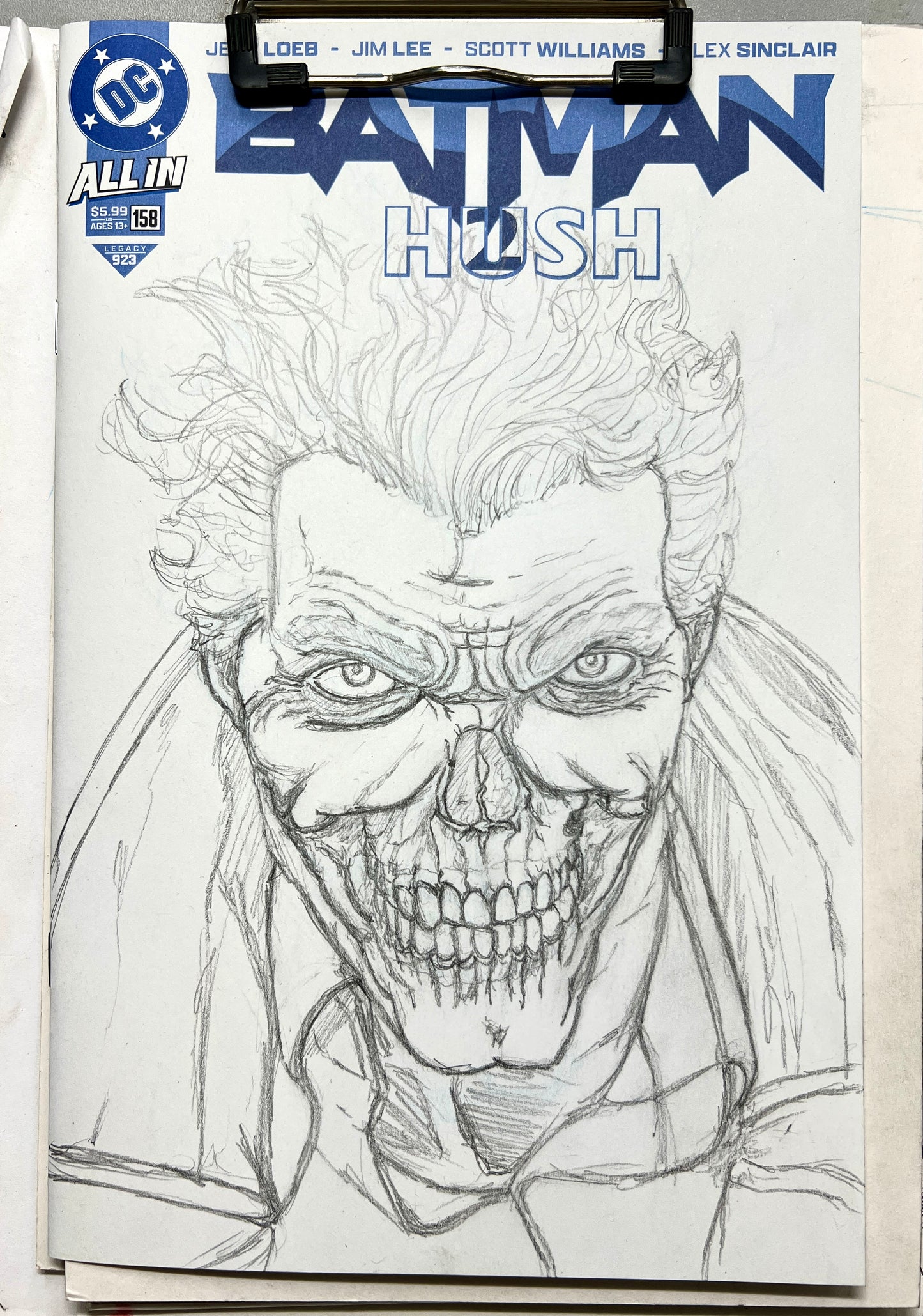 DC Comics Batman #158 Blank cover variant with Joker drawing