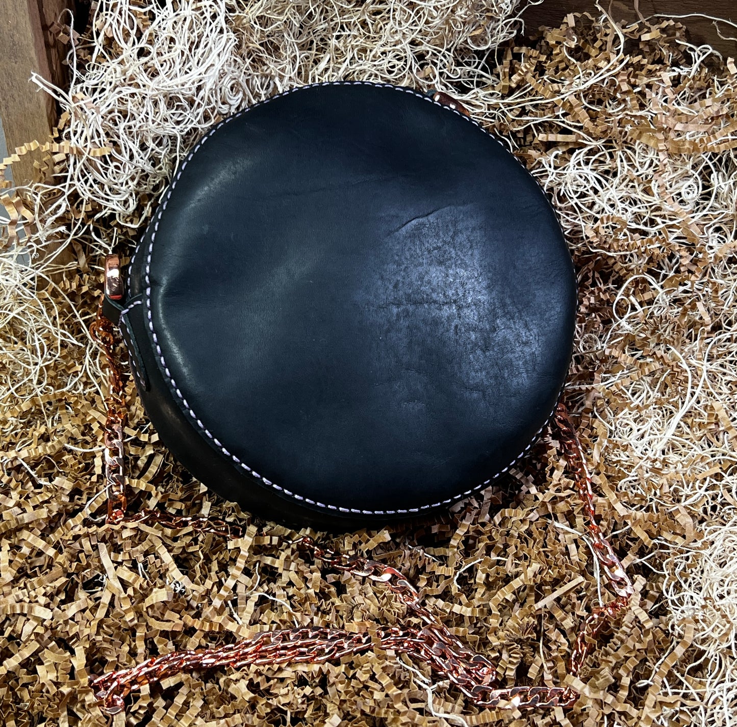 Round Paisley leather purse