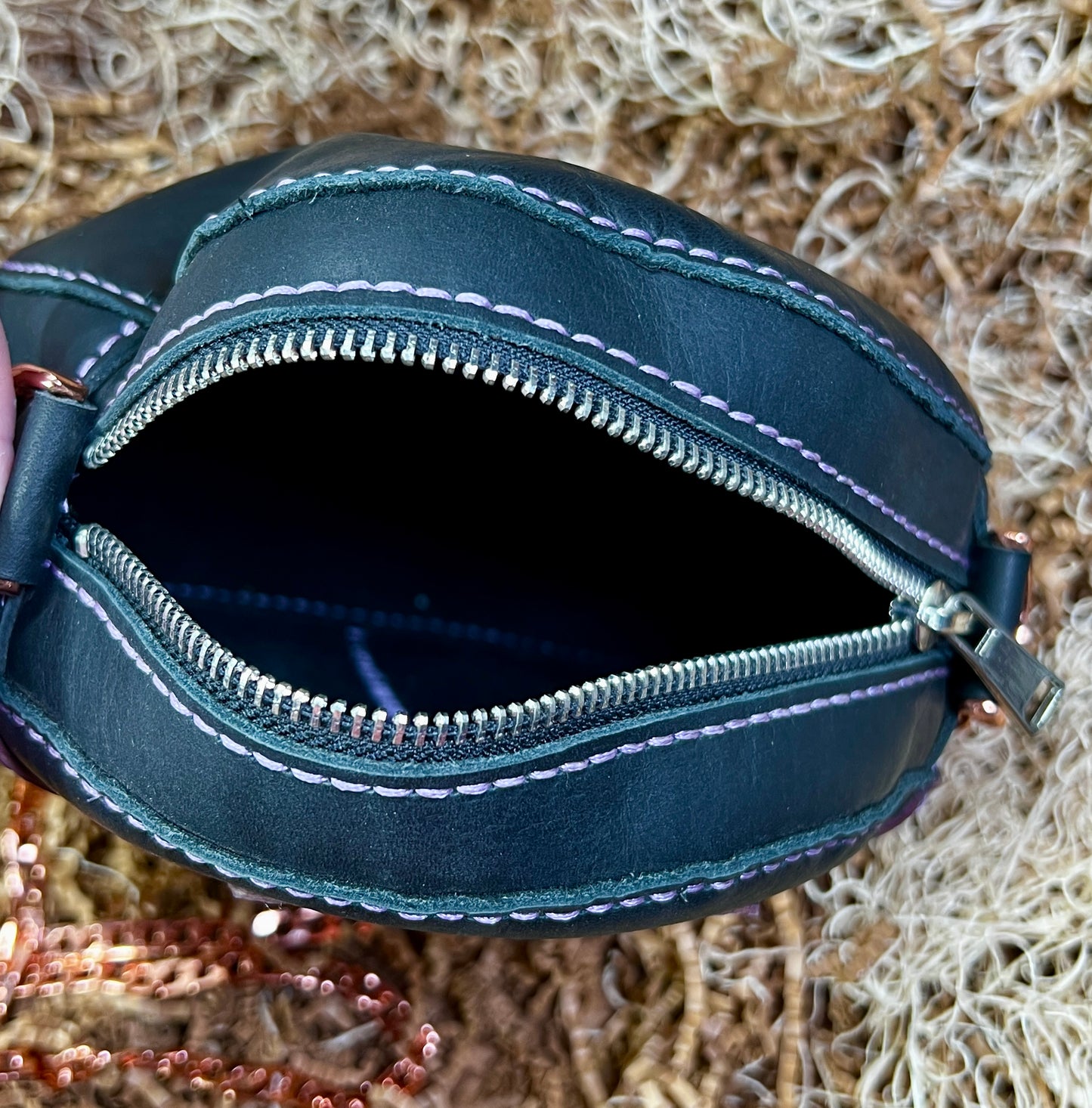 Round Paisley leather purse