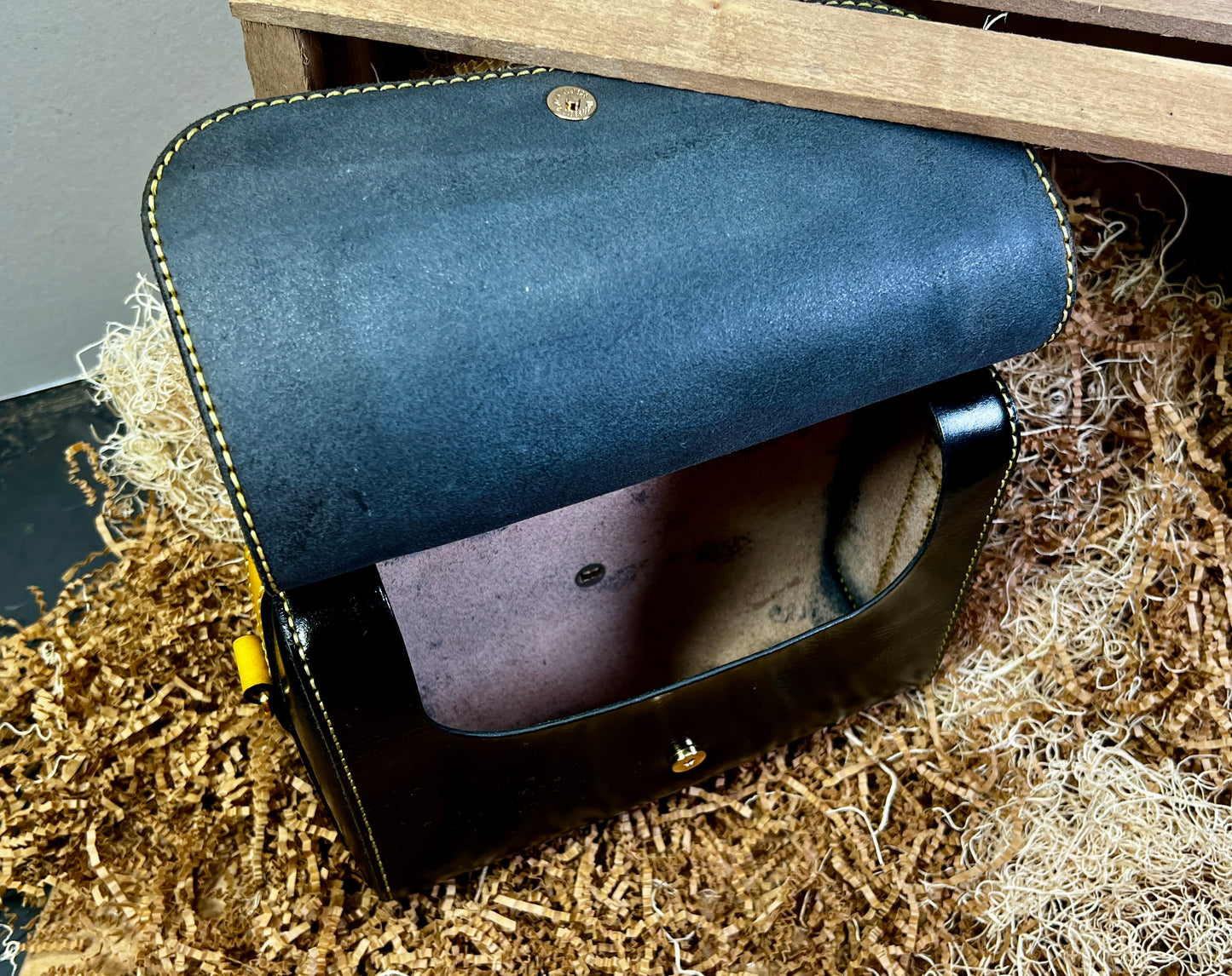 Sun and Moon leather handbag