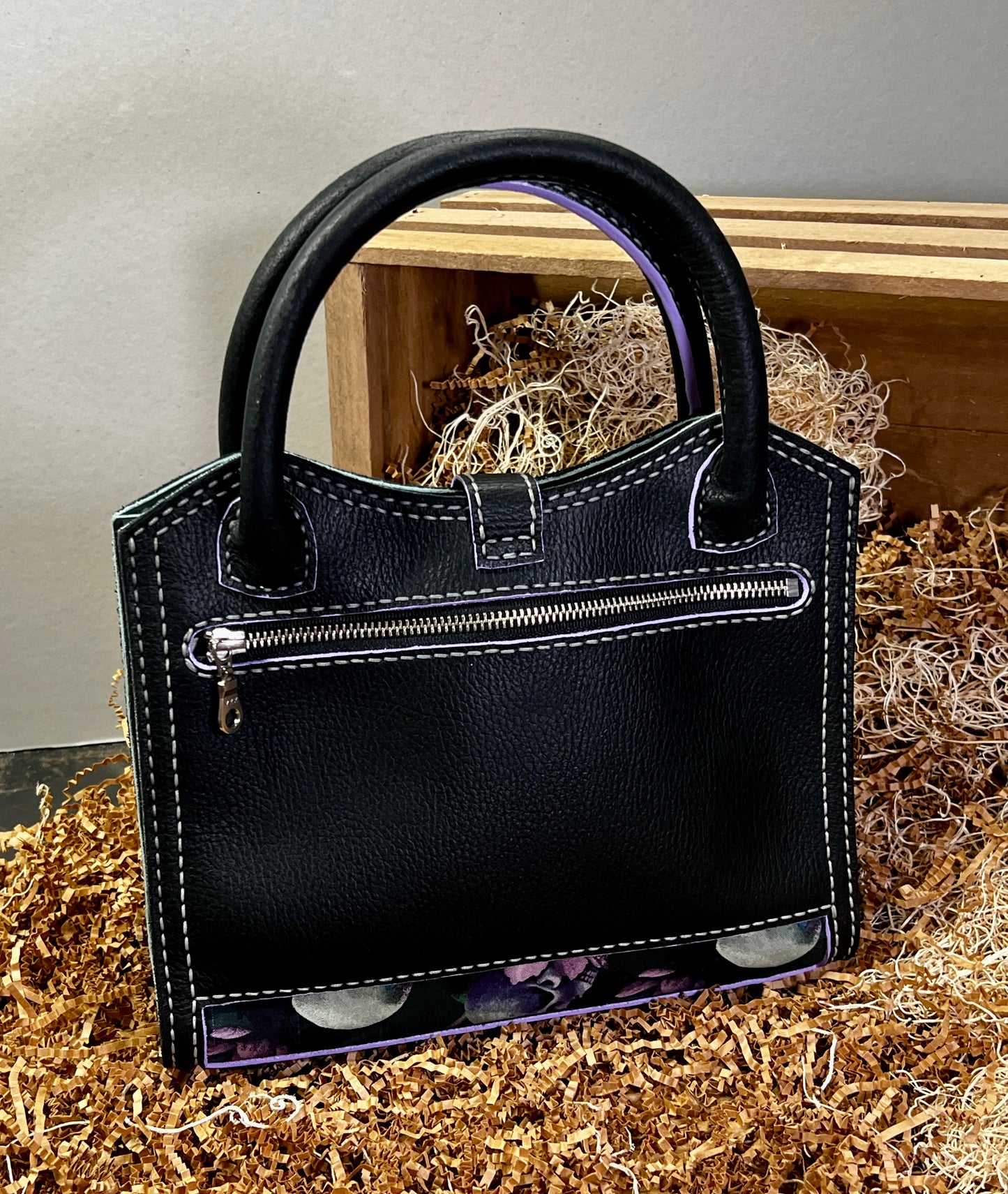 Death's Head Moth leather handbag