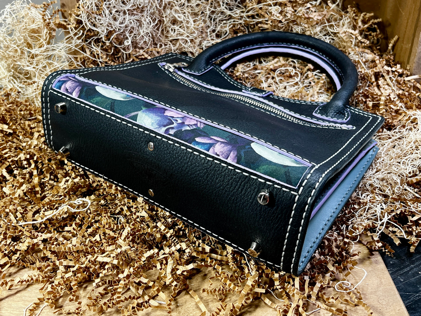 Death's Head Moth leather handbag