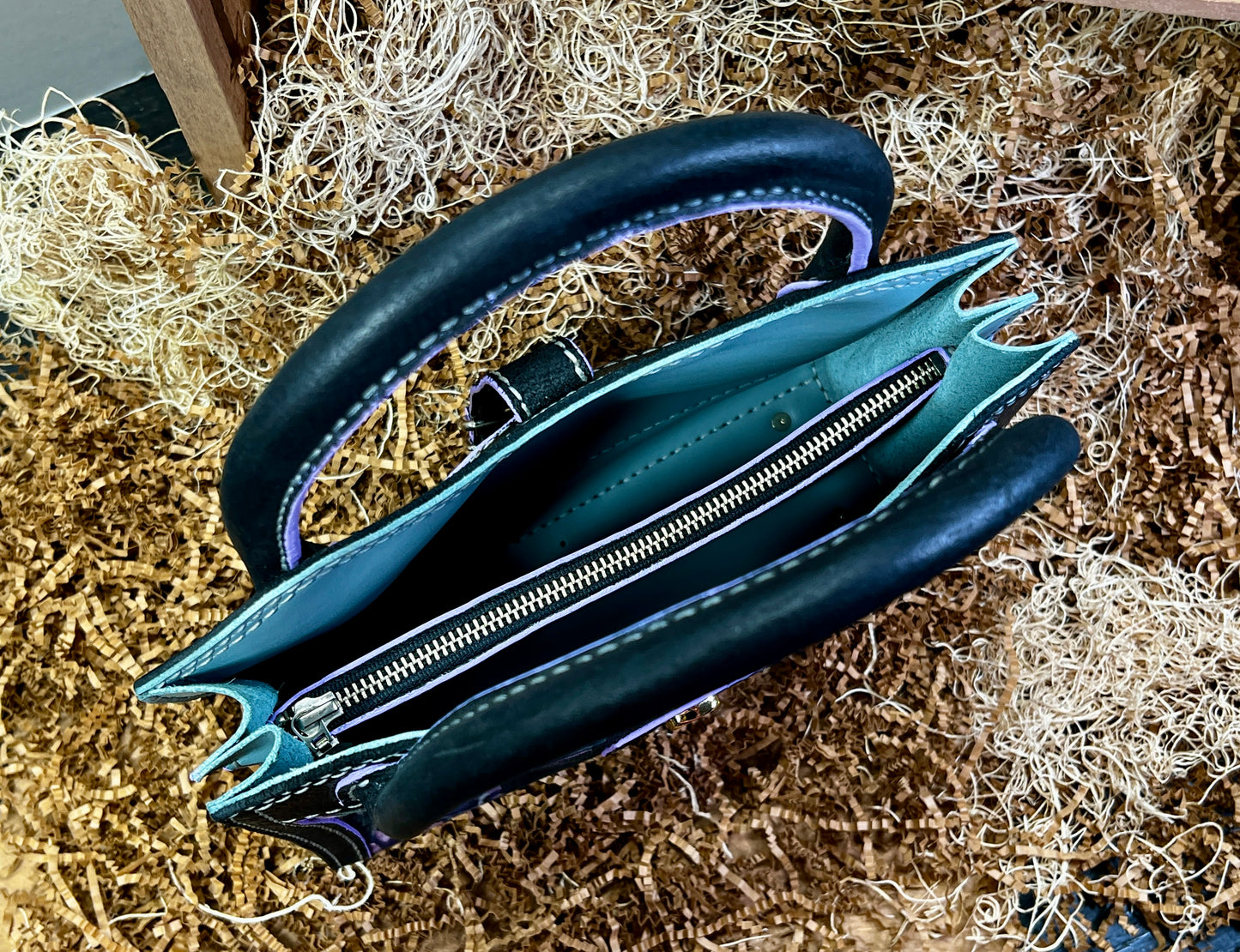 Death's Head Moth leather handbag