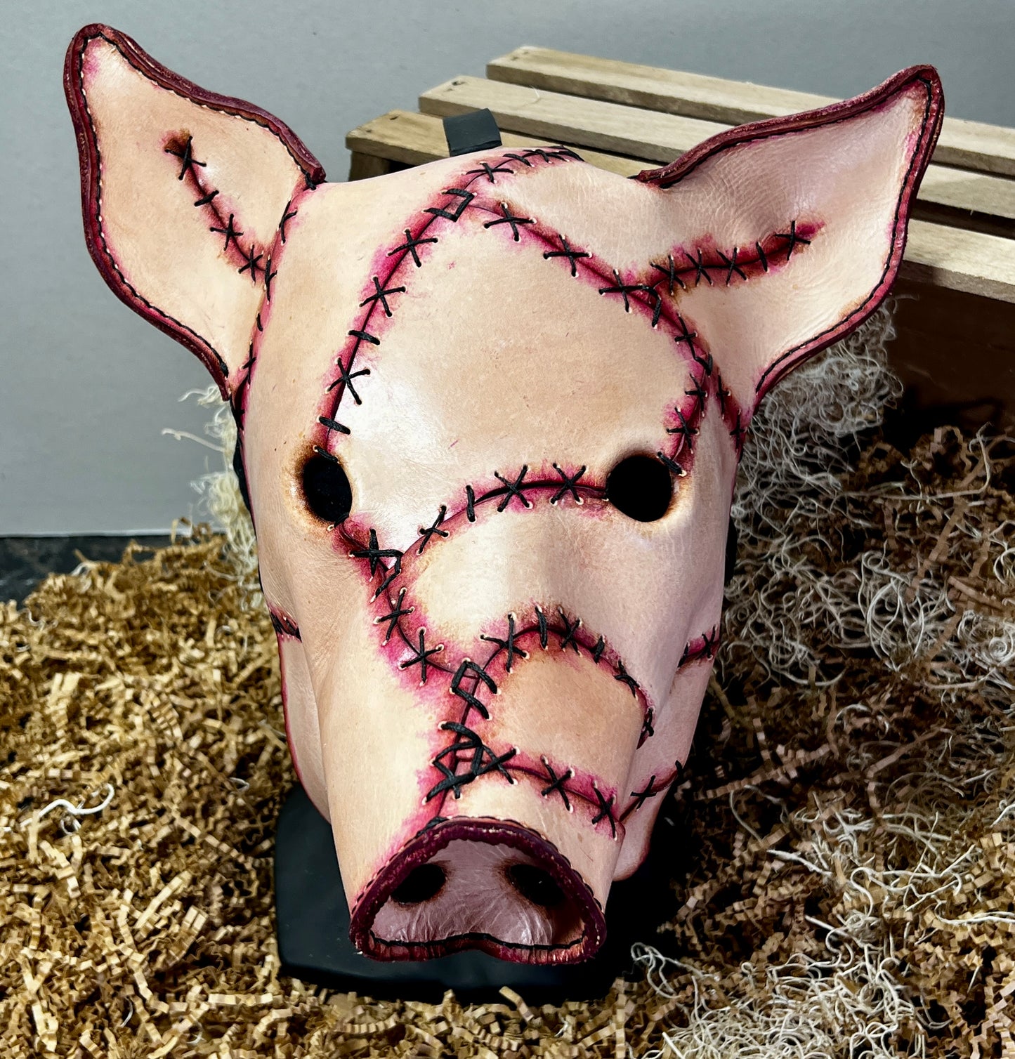 Frankenstein leather horror pig mask