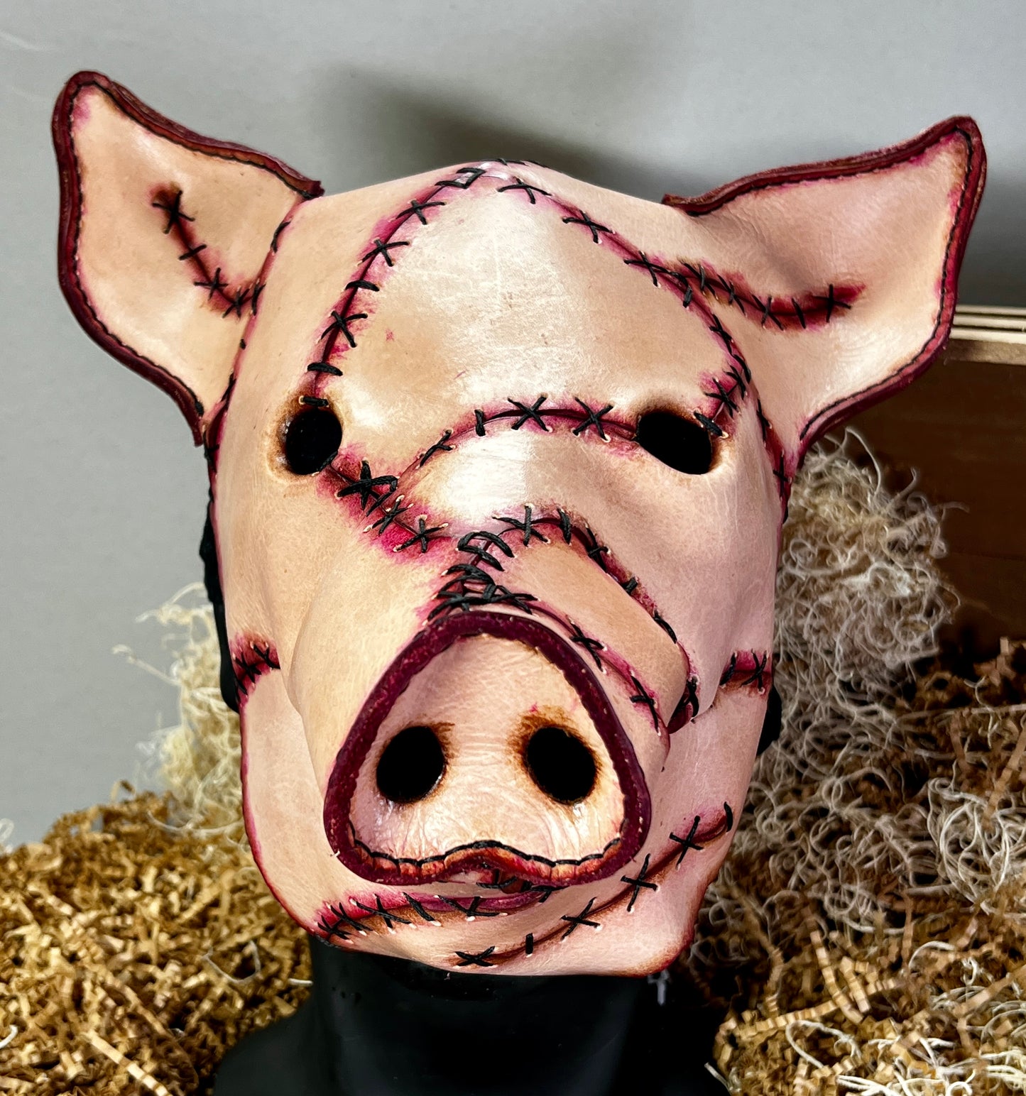Frankenstein leather horror pig mask