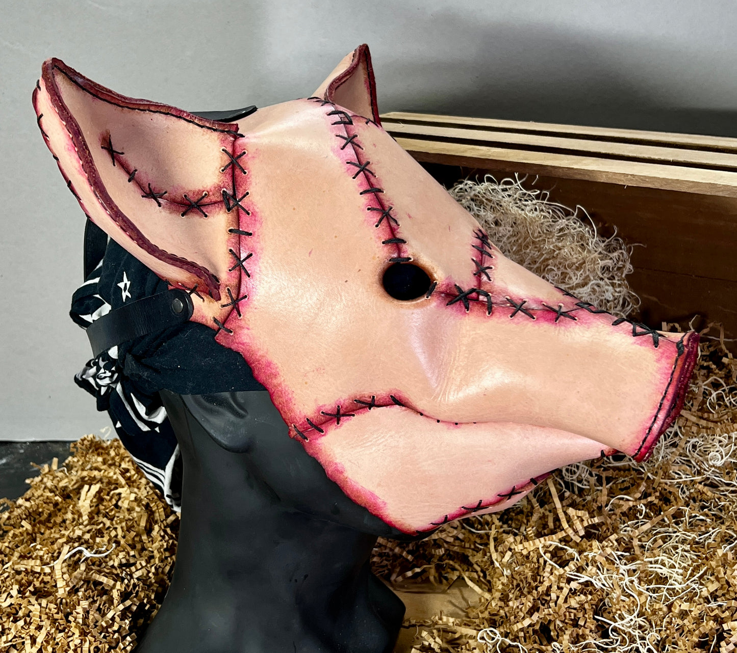 Frankenstein leather horror pig mask