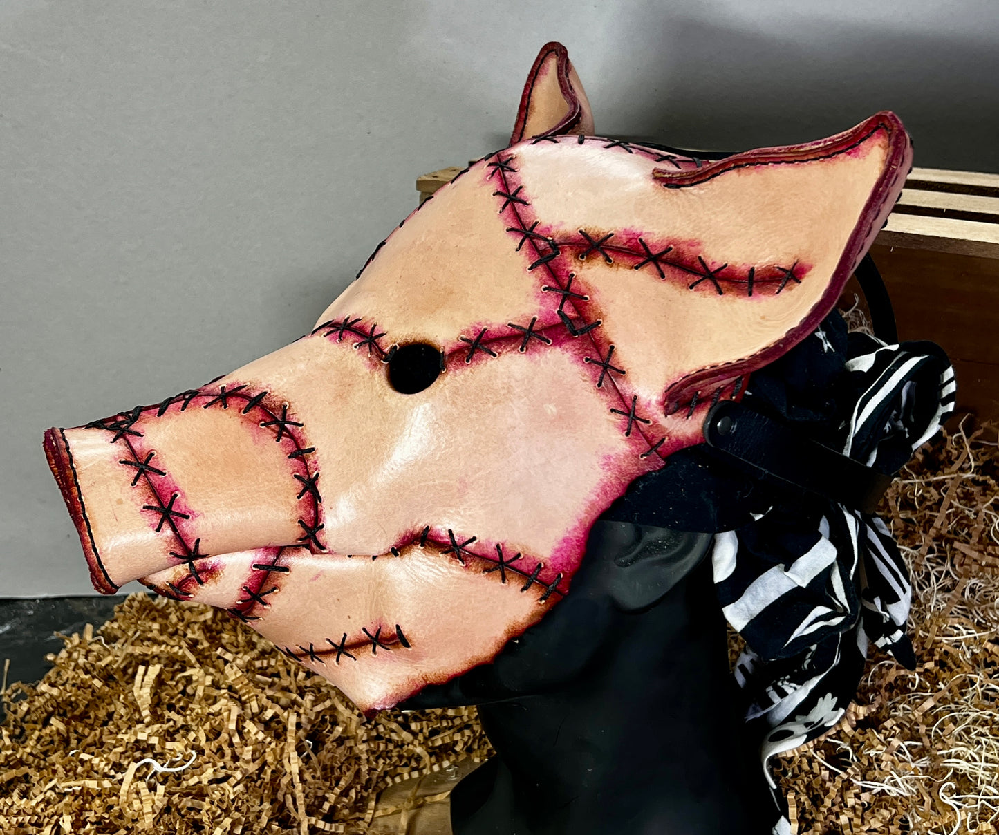 Frankenstein leather horror pig mask