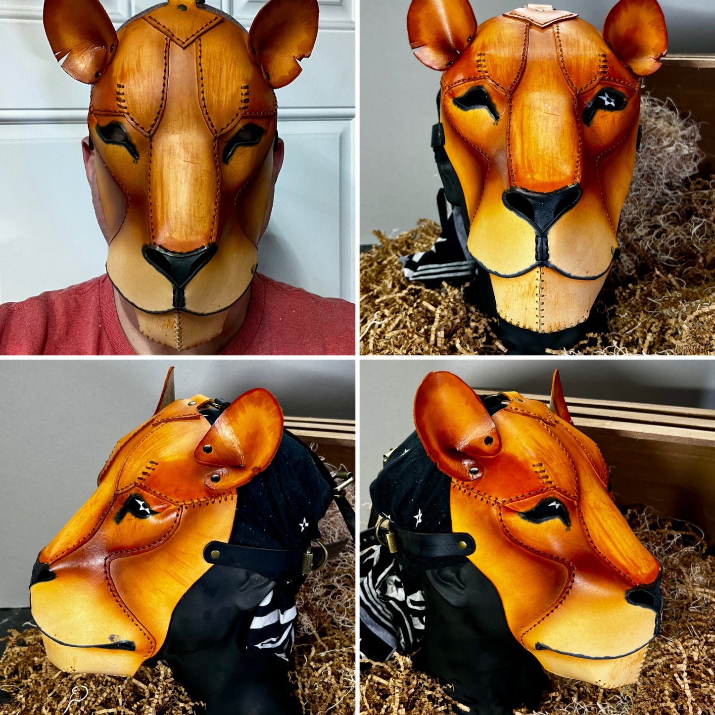Lion leather mask