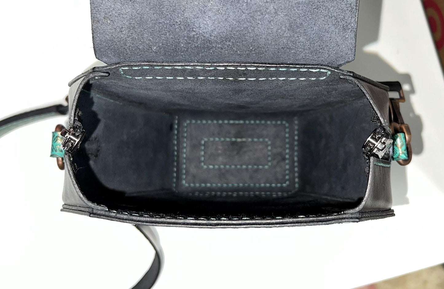 Madam Leota crossbody tombstone leather bag